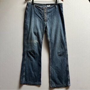 Vintage Manager Y2K low waist wide leg Denim Jeans Sz 32